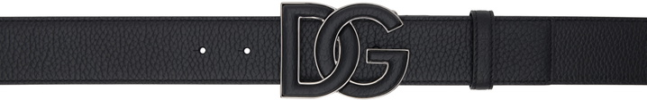Photo: Dolce&Gabbana Black Deerskin-Print Calfskin Belt