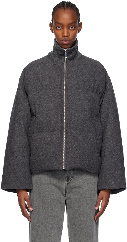 Photo: TOTEME Gray Funnel Neck Down Jacket