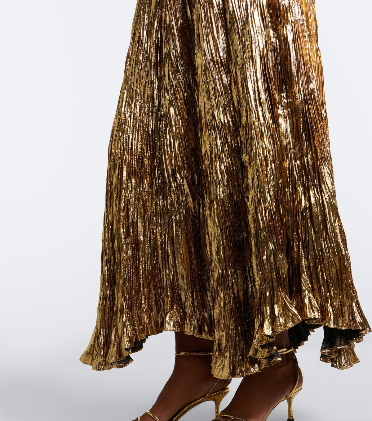Ulla Johnson Eugenia pleated lamé gown