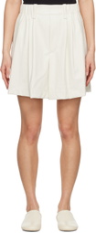 ISSEY MIYAKE Off-White Figure Faux-Leather Shorts