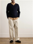 A Kind Of Guise - Saimir Ribbed Merino Wool and Silk-Blend Sweater - Blue