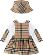 Burberry Baby Tan Vintage Check Three-Piece Set