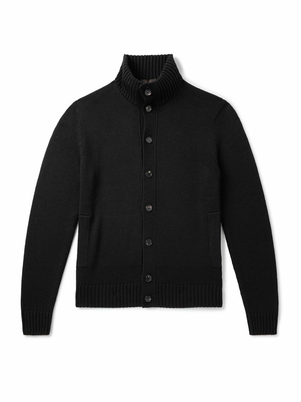 Photo: Incotex - Wool Cardigan - Black