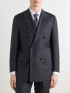 Kiton - Double-Breasted Pinstriped Wool Suit Jacket - Gray