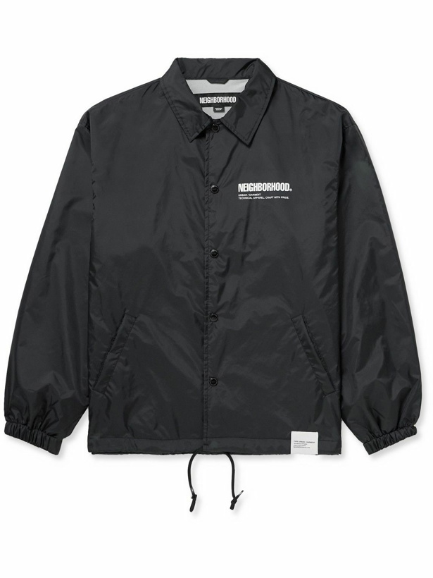 Photo: Neighborhood - Appliquéd Logo-Print Shell Coach Jacket - Black