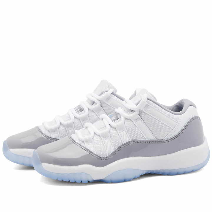 Photo: Air Jordan 11 Retro Low GS Sneakers in White/University Blue/Cement Grey