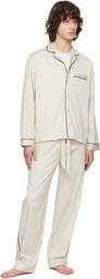 Tekla Beige Sateen Pyjama Pants