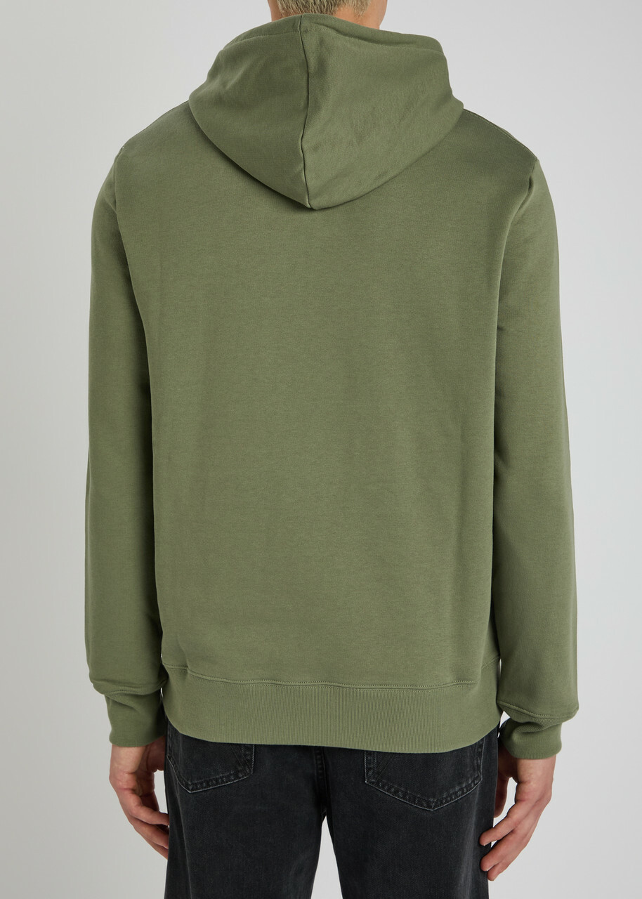 PS Paul Smith Logo-appliqué Hooded Cotton Sweatshirt Khaki