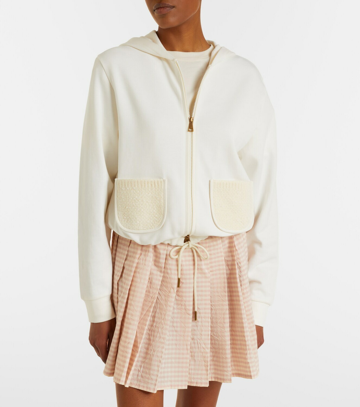 Moncler Cotton-blend zip-up hoodie