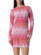 MC2 Saint Barth Woman Raschel Knit Pink Short Dress Imany