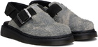 Dr. Martens Gray Jorge II Hairy Suede Slingback Mules