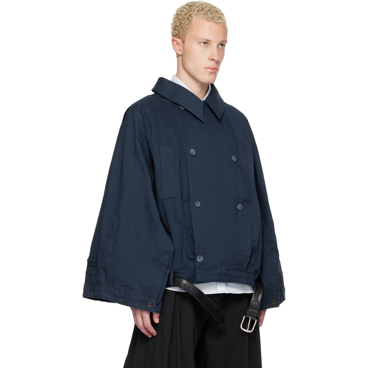 HODAKOVA Navy Double Breasted Upd Jacket