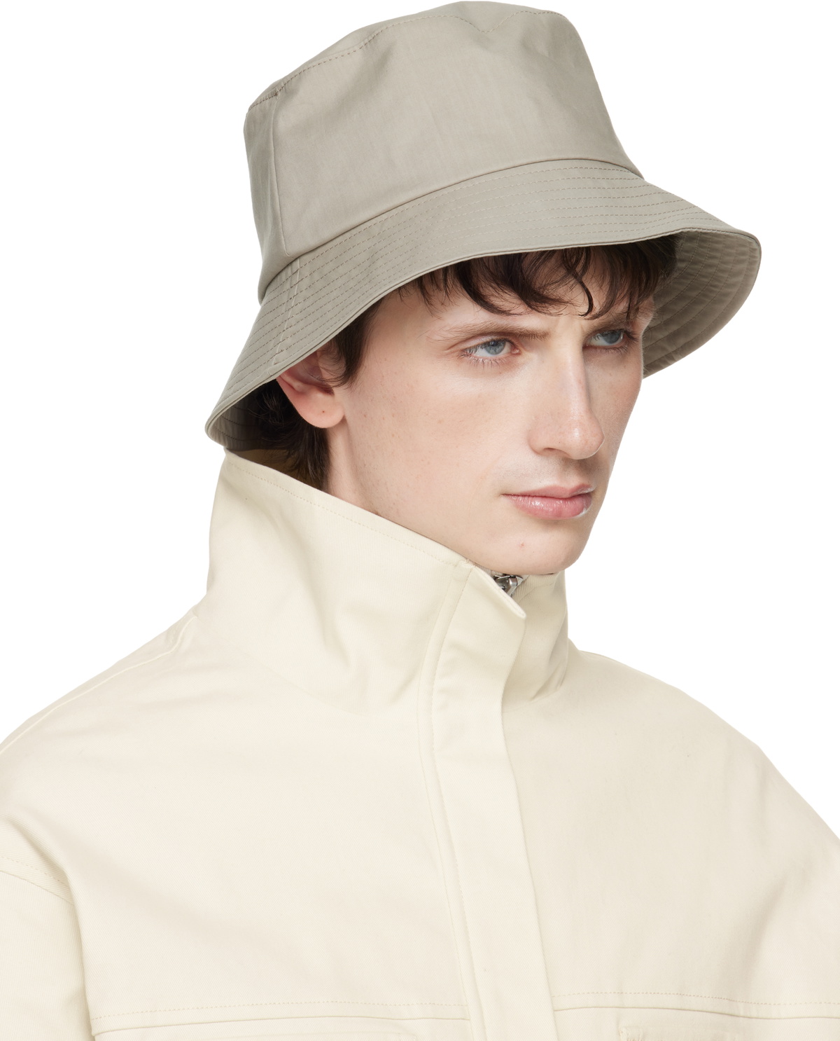 Rier Beige Cotton Bucket Hat