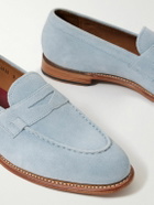 Grenson - Lloyd Suede Penny Loafers - Blue