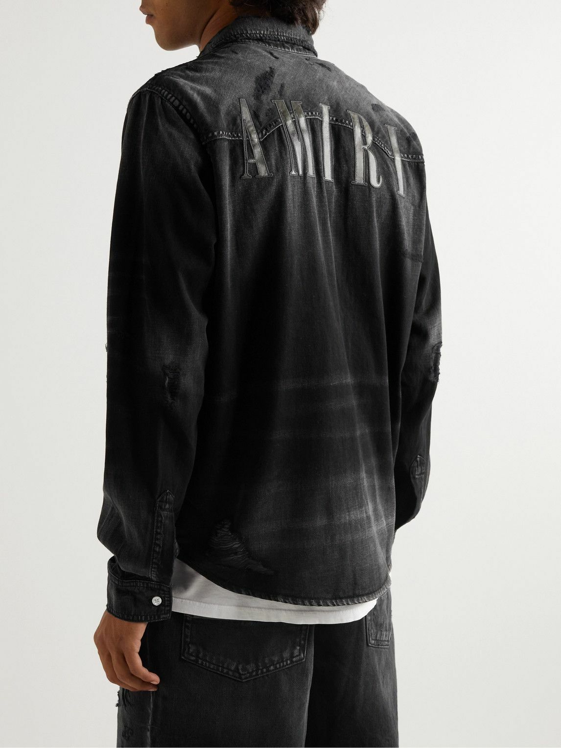 夏の断捨離！AMIRI distressed denim shirts Amiri - Distressed denim shirt Amiri