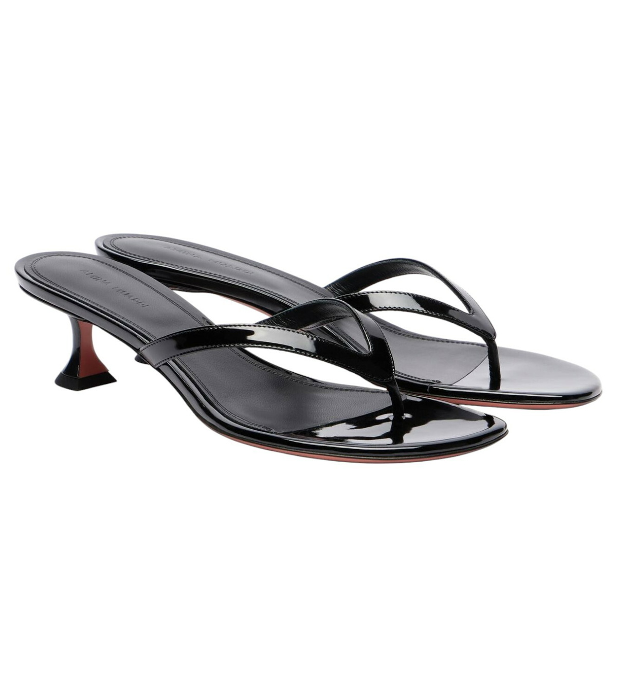 Amina Muaddi Silver Leather Cameron Thong Mules Amina Muaddi