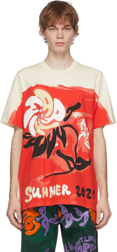 Photo: Marni Beige & Red Printed Graphic T-Shirt