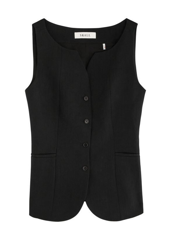 Photo: Skall Studio Toni Linen-blend Waistcoat Black