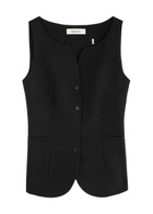 Skall Studio Toni Linen-blend Waistcoat Black