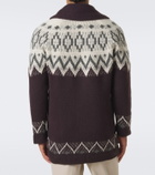 Eleventy Chevron cashmere and silk intarsia cardigan