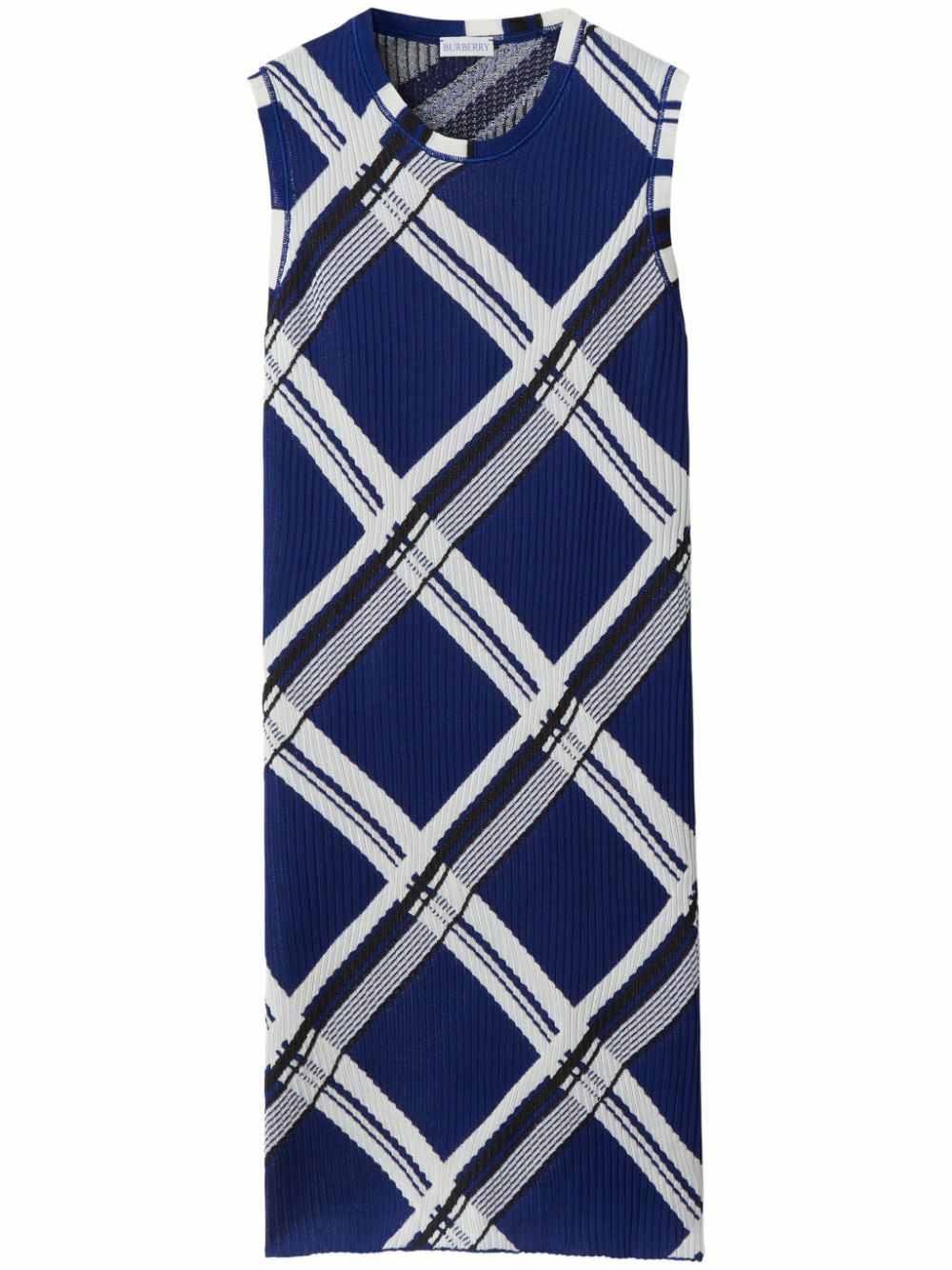 BURBERRY - Check Motif Silk Dress