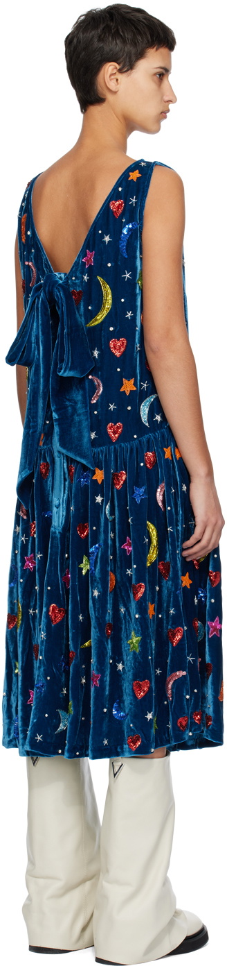 Caro Editions Blue Sonya Midi Dress