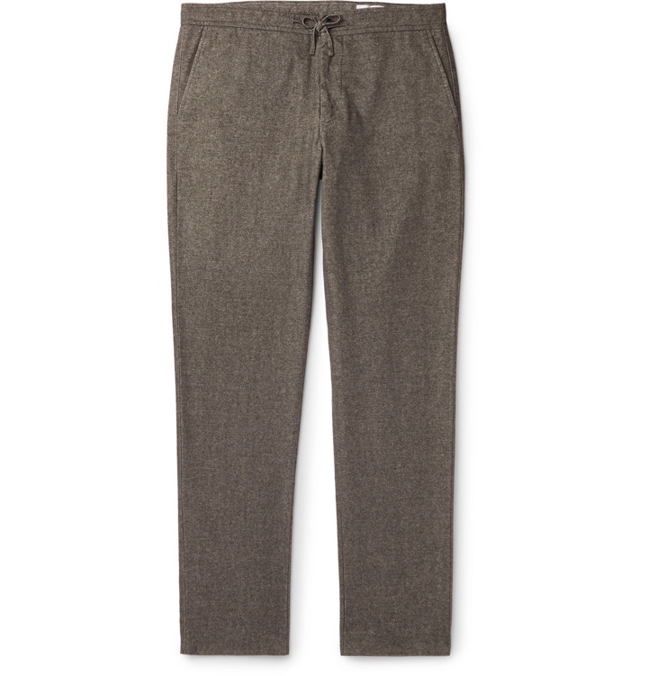 Photo: NN07 - Copenhagen 1254 Tapered Mélange Cotton-Blend Drawstring Trousers - Gray