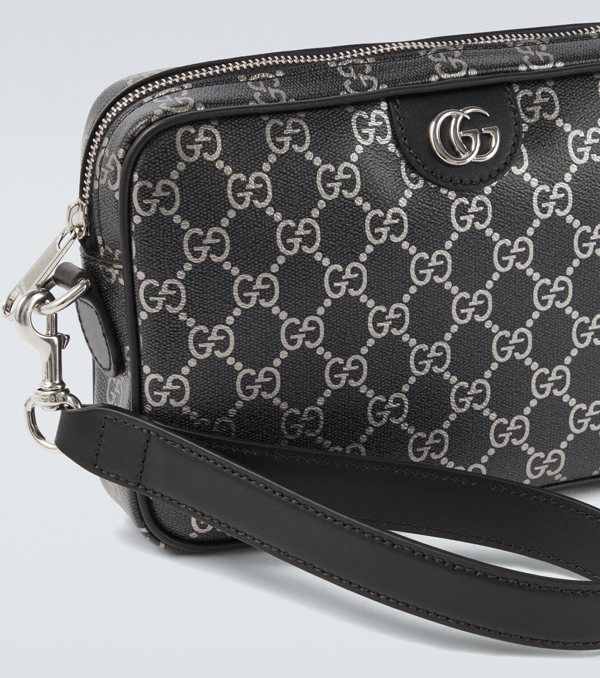 Gucci GG leather-trimmed shoulder bag