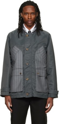 Thom Browne Gray Tech Twill Field Jacket