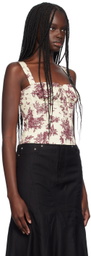 Miaou Red & Off-White Agnes Corset