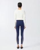 Pinko Leggings With Sheer Inserts Blue/White