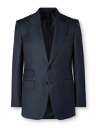 TOM FORD - Shelton Sharkskin Slim-Fit Wool Suit Jacket - Blue