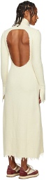 VAARA Off-White Frayed Maxi Dress