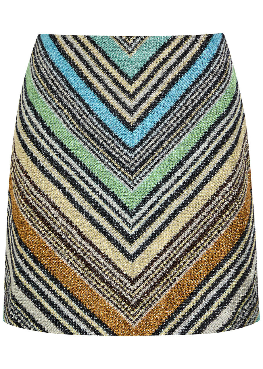 Missoni Striped Metallic-knit Mini Skirt Multicoloured