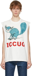 Gucci White Freya Hartas Edition 'ICCUG' Cap Sleeve T-Shirt