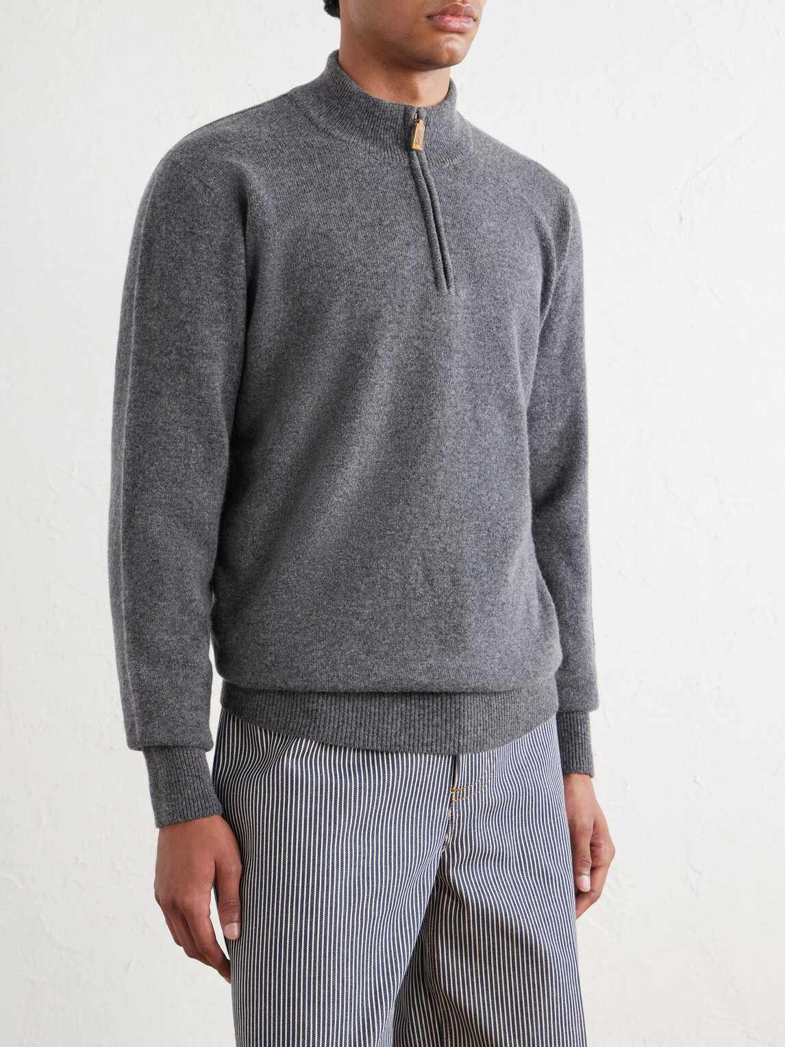 William Lockie - Wool Half-Zip Sweater - Gray
