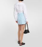 Ganni Striped denim mini skirt