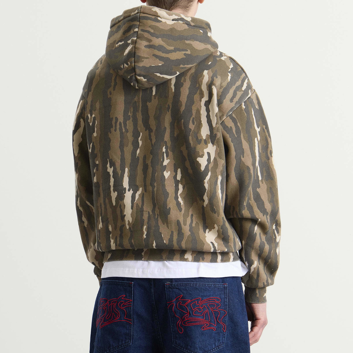 Butter Goods Men's Nail Logo Zip Hoodie in Frog Camo