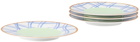 Misette Blue Grid Salad Plate Set, 4 pcs