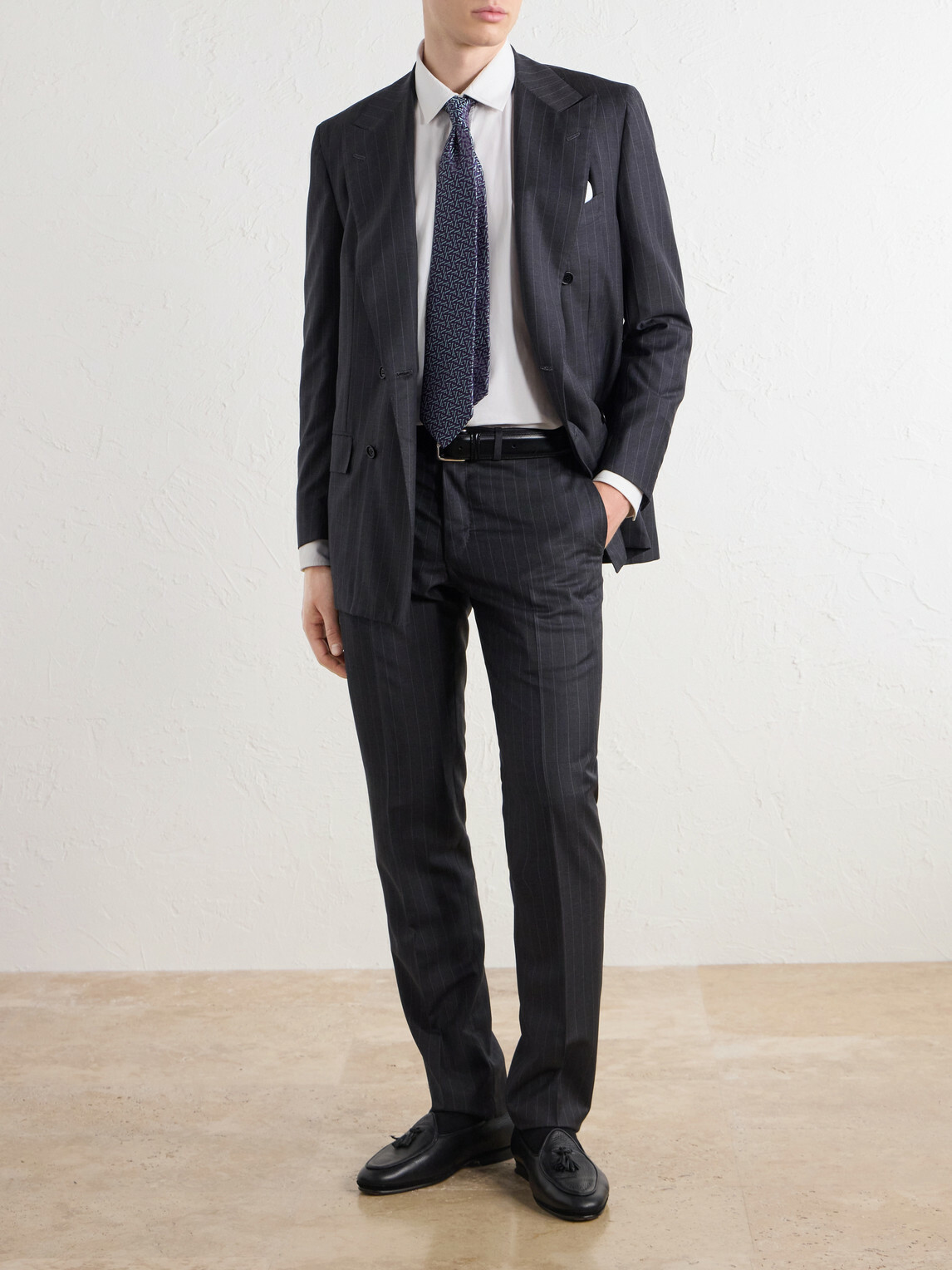 Kiton - Straight-Leg Pinstriped Wool Suit Trousers - Gray