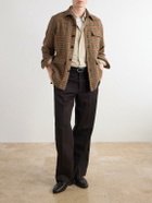 De Petrillo - Houndstooth Virgin Wool Overshirt - Brown