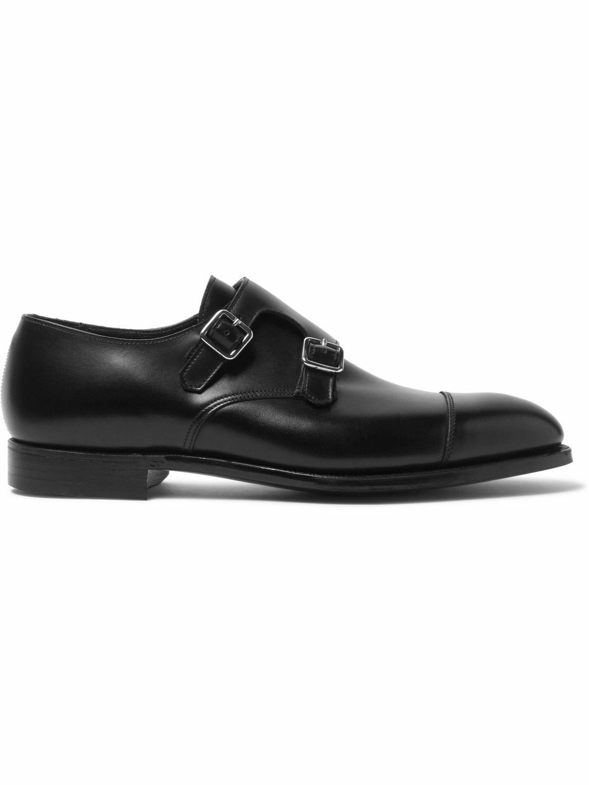 Photo: George Cleverley - Thomas Cap-Toe Leather Monk-Strap Shoes - Black