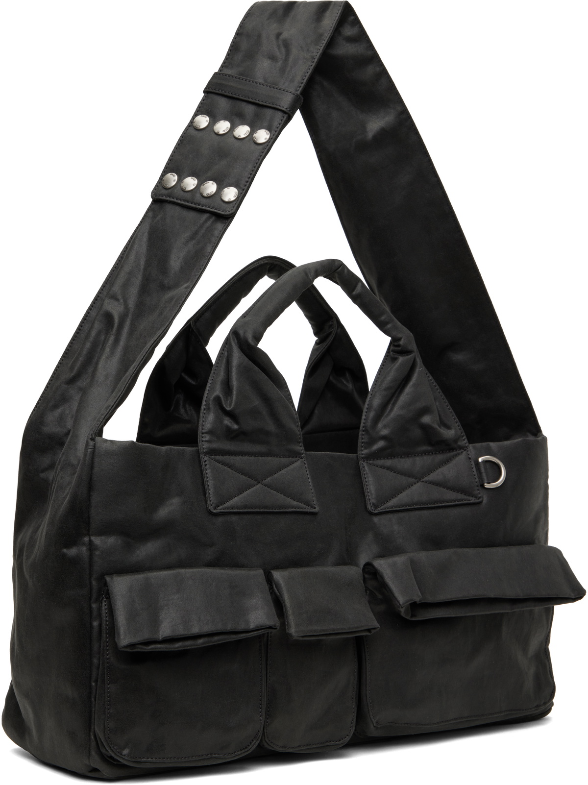 OPEN YY Black Oil Skin Venti Satchel OPEN YY