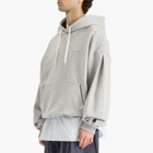 Anglan Men's Valley Tuck Sweat Balloon Hoodie in Melange Grey 