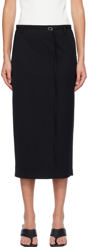 Photo: ST. AGNI Black Belted Midi Skirt