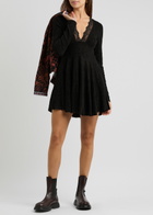 Free People All Yours Bouclé-knit Mini Dress Black