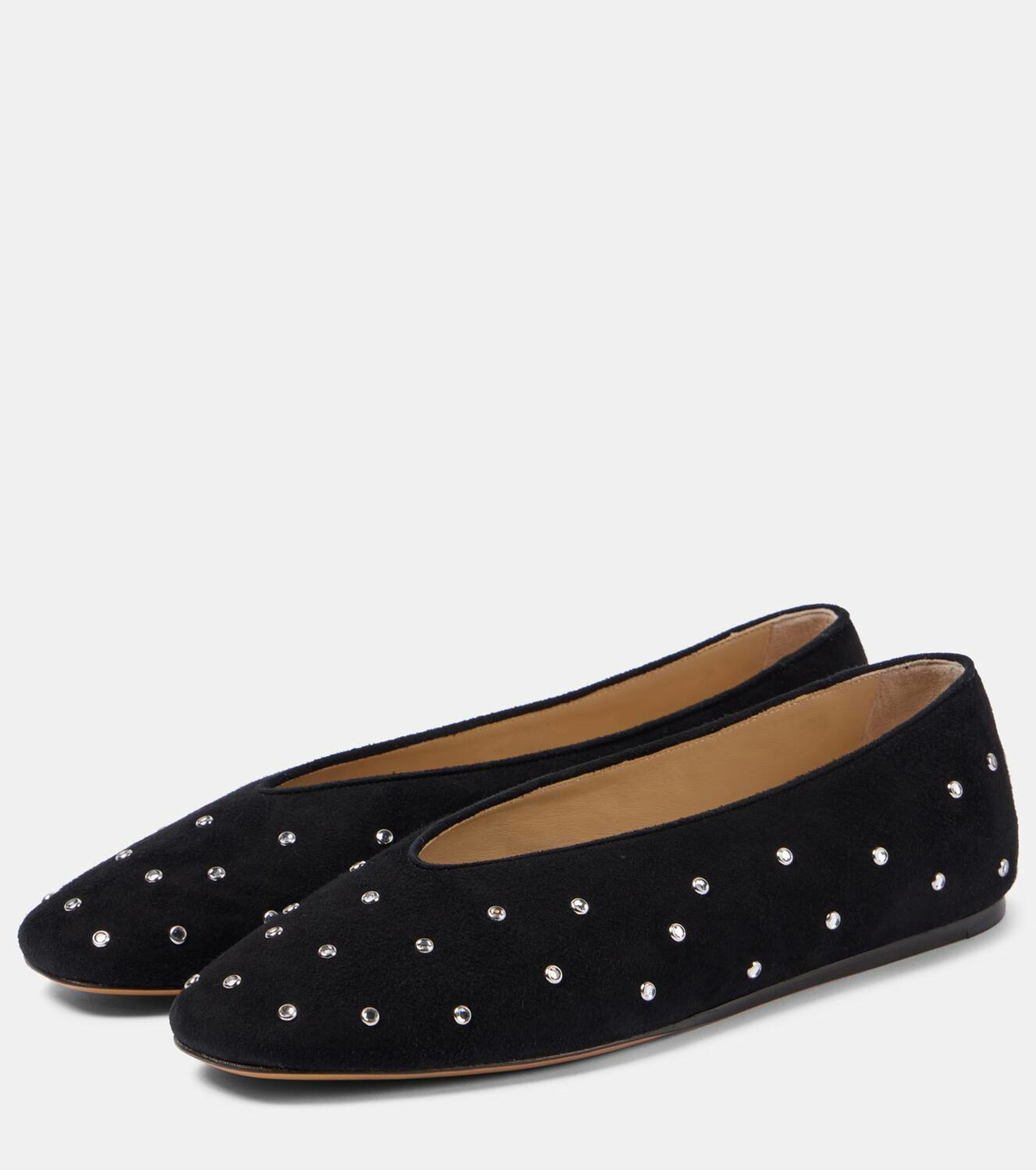 Le Monde Béryl Regency crystal-embellished suede mules