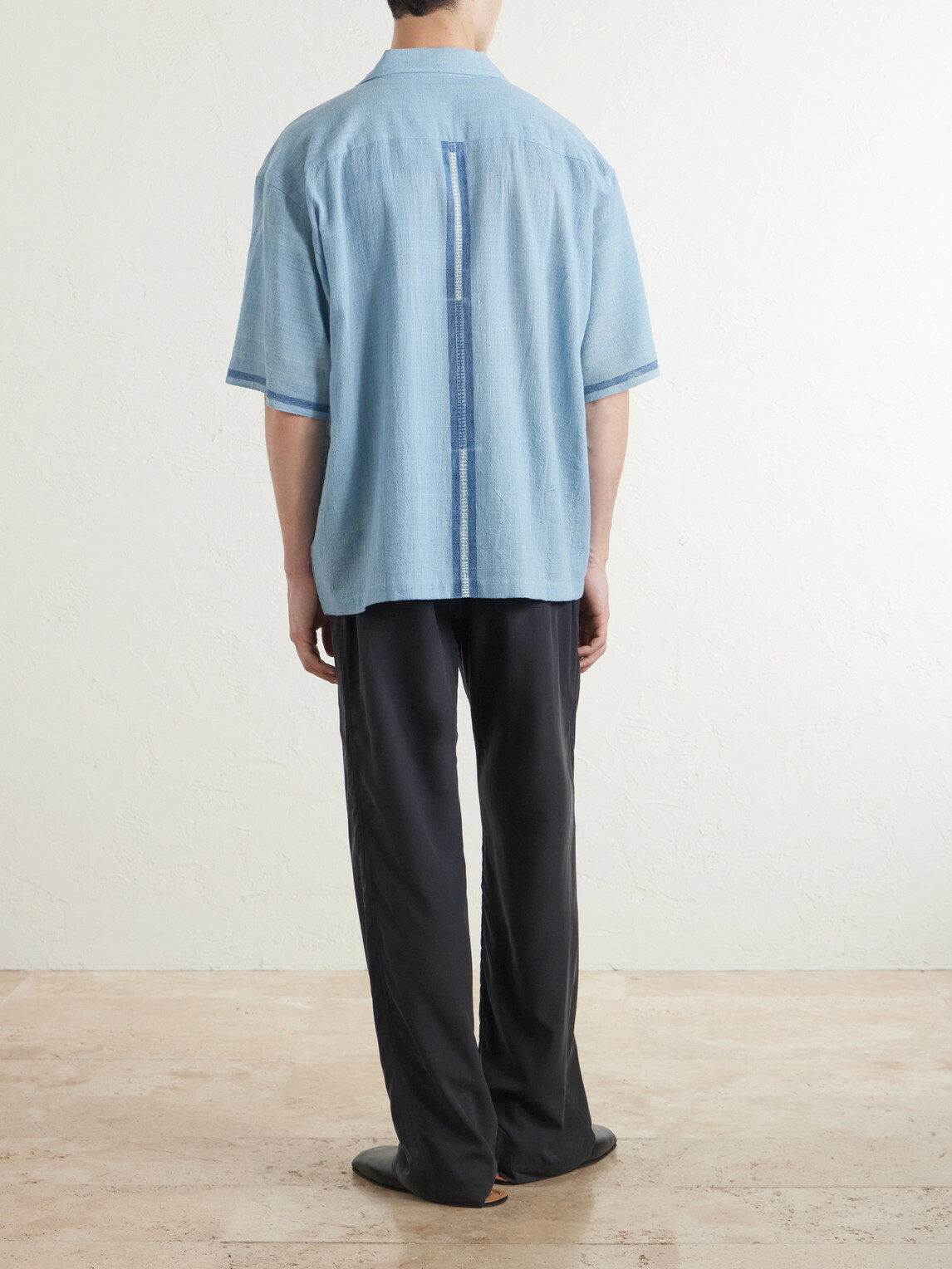 Kardo - Rohit Embroidered Cotton Shirt - Blue