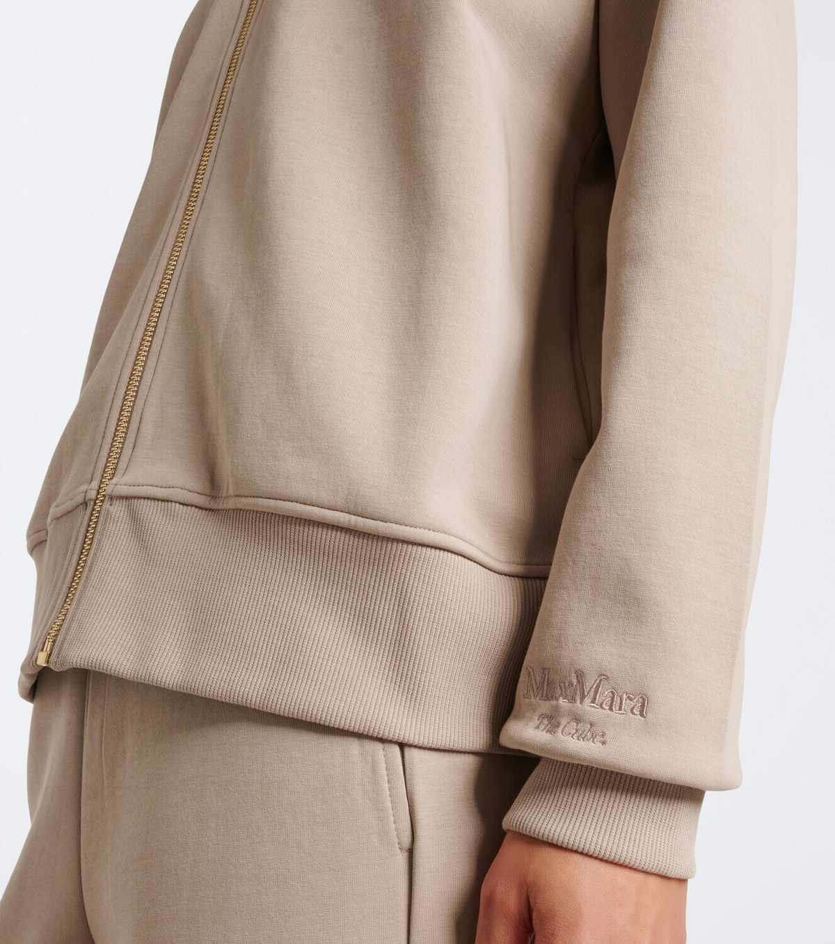 'S Max Mara Cotton-blend zip-up sweatshirt