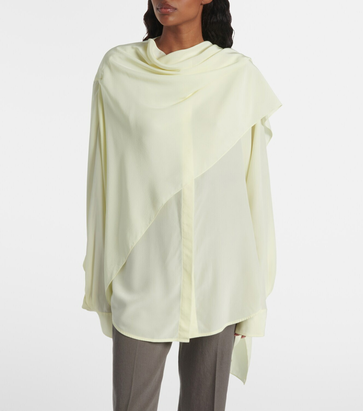 Calvin Klein Collection Kiki draped silk blouse
